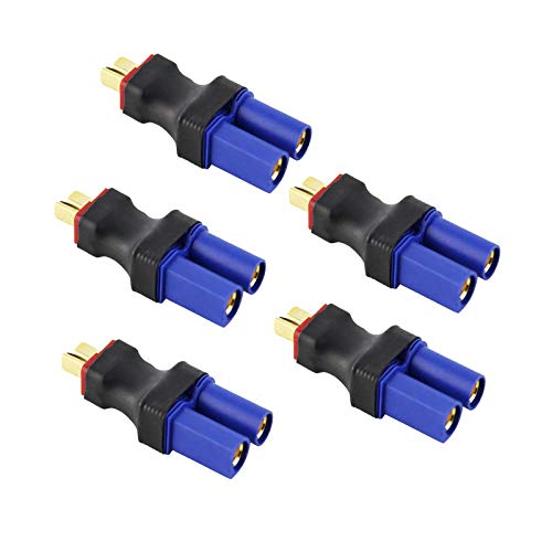 Linsyrc 5 Pezzi Adattatore De Connettore Maschio Spina T Deans A Connettore Femmina Ec5 Per Batteria Rc Lipo