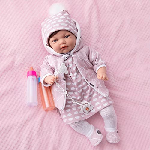 María Jesús Bambola Reborn Femmina Simulazione, Bambole Per Bambina Originali Con Corpo In Tessuto Morbido, Bambola Bambina 45Cm E Con Molti Accesori