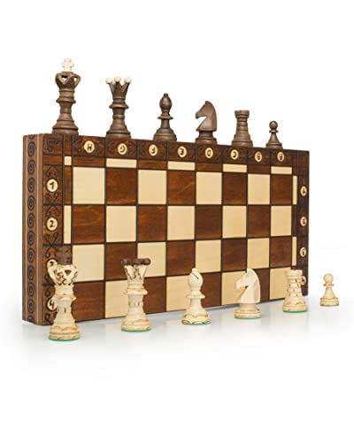 Chessebook Set Di Scacchi - Scacchiera Di Legno Di Alta Qualità - Pieghevoli - Giochi Da Tavolo Con Scacchisti - 52X52 Cm, 2 Giocatori