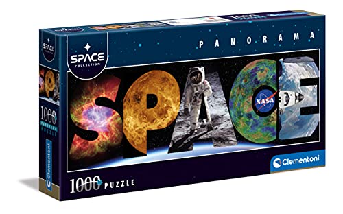 Clementoni - 39638 - Puzzle Panorama Space Collection - Puzzle Adulti 1000 Pezzi, Puzzle Panoramico, Puzzle Spazio, Puzzle Pianeta - Made In Italy, Pu
