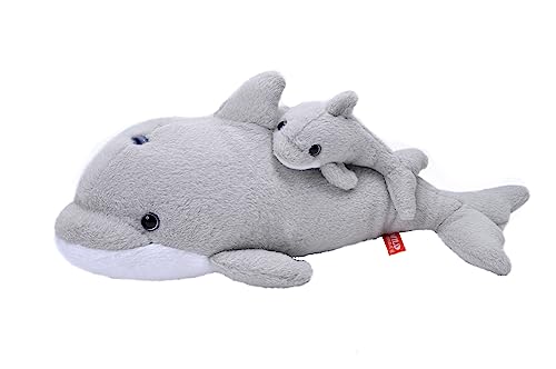 Wild Republic Mom And Baby Delfino, Peluche Animali, Peluche Mamma E Cucciolo, Regalo Per Bambini, Imbottitura Realizzata Partendo Da Bottiglie Ricicl