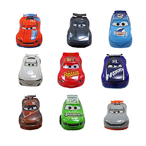 Disney Store Set Da Gioco Deluxe Pixar Cars, 9 Pezzi, Macchinine Con Particolari, Giocattolo Con Dettagli Colorati Dei Personaggi, Con Saetta Mcqueen,