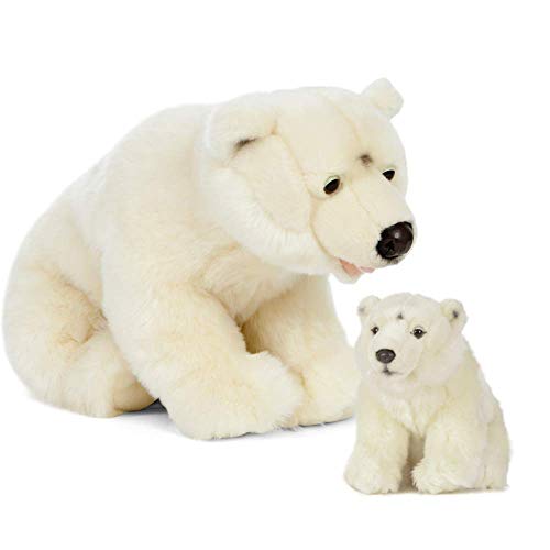 Living Nature, Peluche World Wildlife, Orso Polare Bianco, Colore White, Bundle, An503