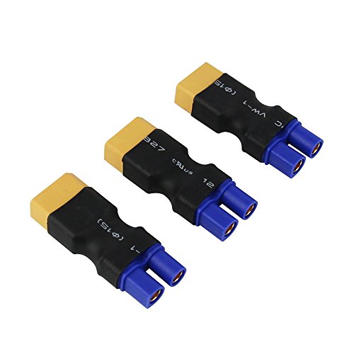 Oliyin 3Pcs Maschio Xt60 A Femmina Ec3 Losi Adattatore Connettore Per Crawler Turnigy (Confezione Da 3)