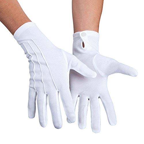 Boland- Guanti Per Adulti, Bianco Con Bottone, One Size, 03081