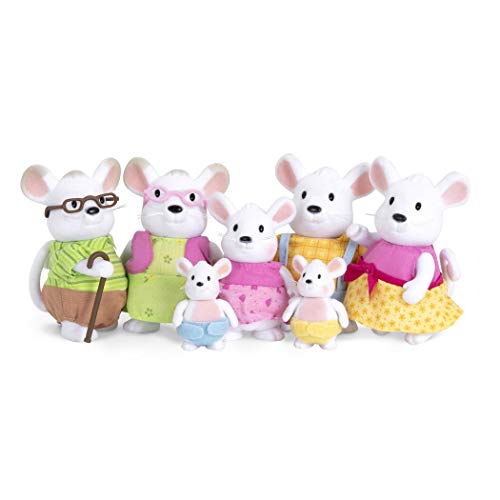 Li'L Woodzeez- Animal Mouse Family Set W/Grandparents, Multicolore, 6491Z