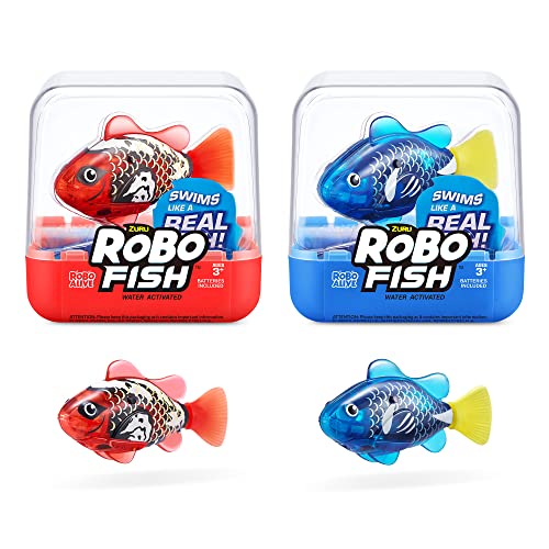 Robo Alive Robot Fish Series 3 Robot Fish (Blu E Rosso)