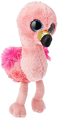 Ty Peluche-Beanie Boos-Fenicottero-Gilda Occhioni Rosa E Becco Dorato Glitter-Il Morbido Pupazzo Con Gli Occhi Grandi Scintillanti-15 Cm-36848, Multic