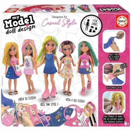 Educa - My Model Doll Design Casual Muñeca, Multicolor, 18368, 29.5 X 33.5 X 7.2 Cm