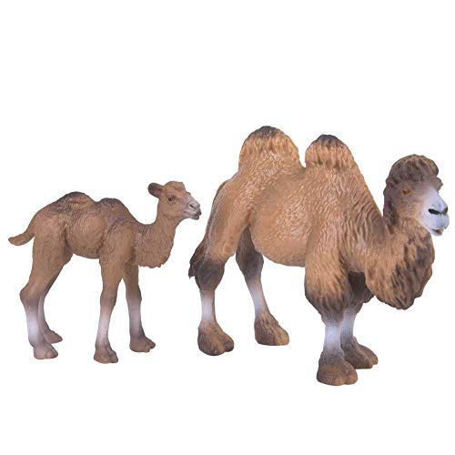 Modello Animale Giocattolo, 2 Pezzi In Miniatura Safari Selvaggio Mondo Animale Figure Desktop Decorazione Bactrian Cammello Giocattolo Modello Home D