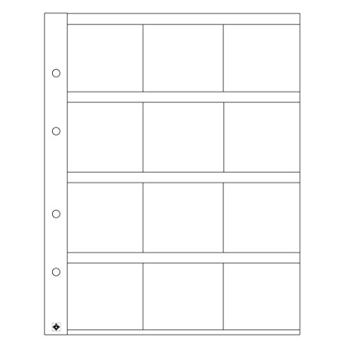 Leuchtturm 309197 Manicotti Per Monete Optima K50-12 Scomparti Cristallini Per Monete E Portamonete Fino Al Formato 50X50 Mm - Confezione Da 5