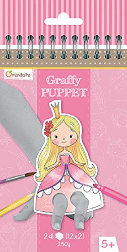 Avenue Mandarine Gy008O - Quaderno A Spirale Graffy Puppe 24 Marionette Da Dito Pretagliate Da Colorare 12X12 Cm 250G (12 Motivi X2), Principi E Princ
