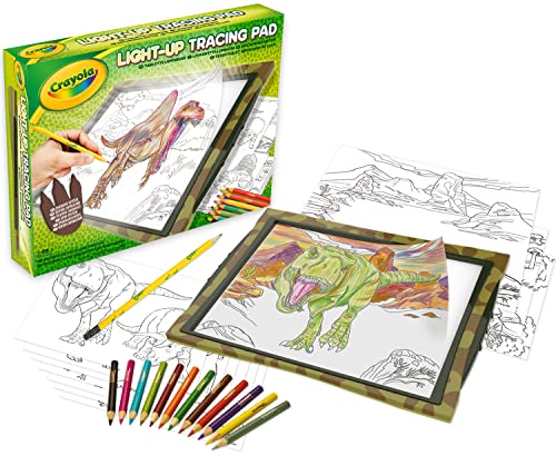 Crayola - Lavagnetta Luminosa Dinosauri, Light Up Tracing Pad Dinosaurs, Per Tempo Libero E In Viaggio, Idea Regalo, 74-7497