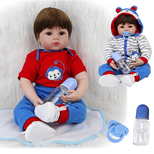 Ziyiui Bambole Reborn 20 Pollici 50 Cm Realistico Bambola Reborn In Silicone Morbido Vinile Vita Reale Bambole Baby Doll Maschio Un Regalo Di Complean