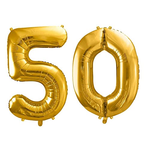 Palloncino Foil Mylar Numero 50 Colore Oro 35 Cm
