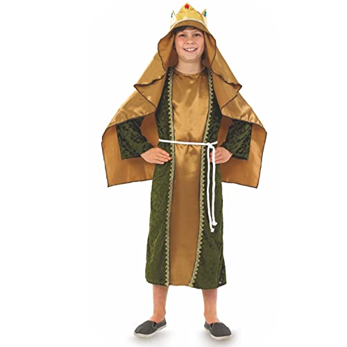 Fun Shack Vestito Re Magio Bambino Oro, Costume Re Magio Bambino Con Corona Re Magio Bambino, Vestiti Re Magi Bambini S