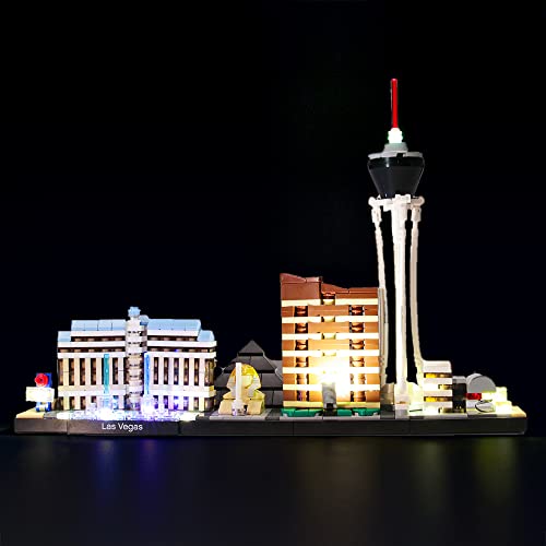 Geament Set Di Luci Led Per Las Vegas – Kit Di Illuminazione Compatibile Con Lego Architecture Skyline Collection 21047 (Lego Set Non Incluso)(Con Ist