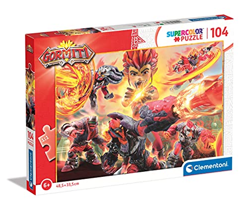 Clementoni 104Pzs Does Not Apply Supercolor Gormiti 104 Pezzi-Made In Italy Bambini 6 Anni Puzzle Cartoni Animati, Multicolore, One Size, 27553