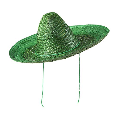 Widmann 1426E - Sombrero In Paglia Adulto Unisex, Cappello, Messicano, Feste Estive, Carnevale, Diametro 48 Cm, Taglia Unica, Colore Verde