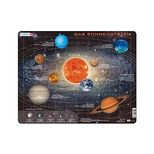 Larsen Ss1 Sistema Solare, Edizione Tedesco, Puzzle Incorniciato Con 70 Pezzi
