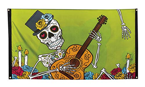 Decorazione Bandiera "Dia De Los Muertos" (90X150 Cm) In Poliestere Con Occhielli