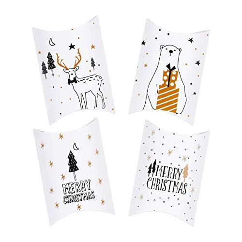 Kiiwah 20Pcs Scatole Caramelle Di Natale Scatole In Carta Regalo Per La Festa Di Natale