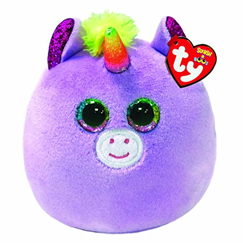 Ty Mini Squishy Beanies - Rosette L'Unicorno Lilla, Mini Cuscino Di Peluche Con Occhioni Arcobaleno Glitter, Idea Regalo Per Grandi E Piccini, Tutti D
