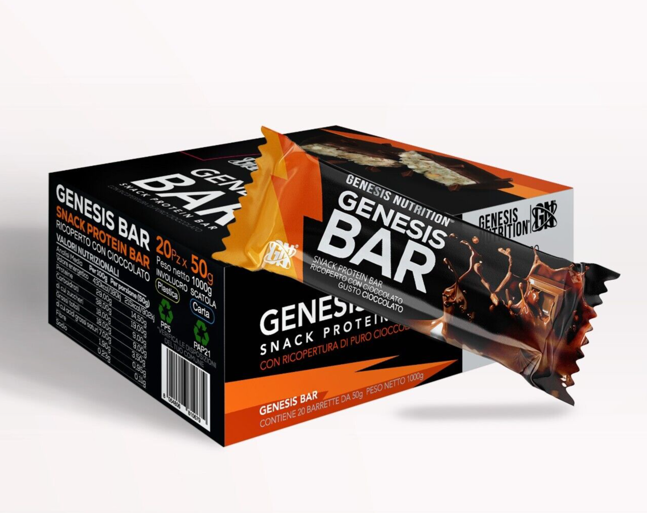 Genesis Nutrition Barretta proteica 20 PZ. GUSTO CIOCCOLATO