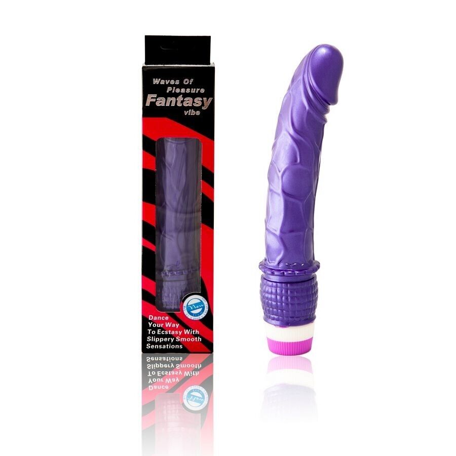 VIBRATORE VAGINALE ANALE STIMOLATORE CLITORIDE VIOLA 23CM IN SILICONE PUNTO G