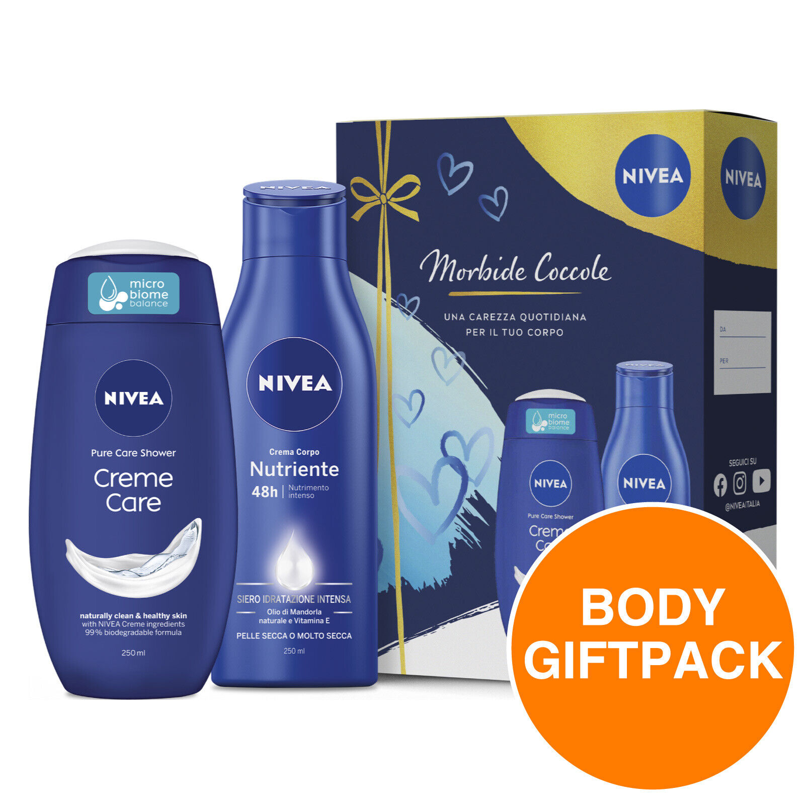Nivea Crema Corpo Nutriente 48h + Doccia Crema Creme Care Confezione Regalo