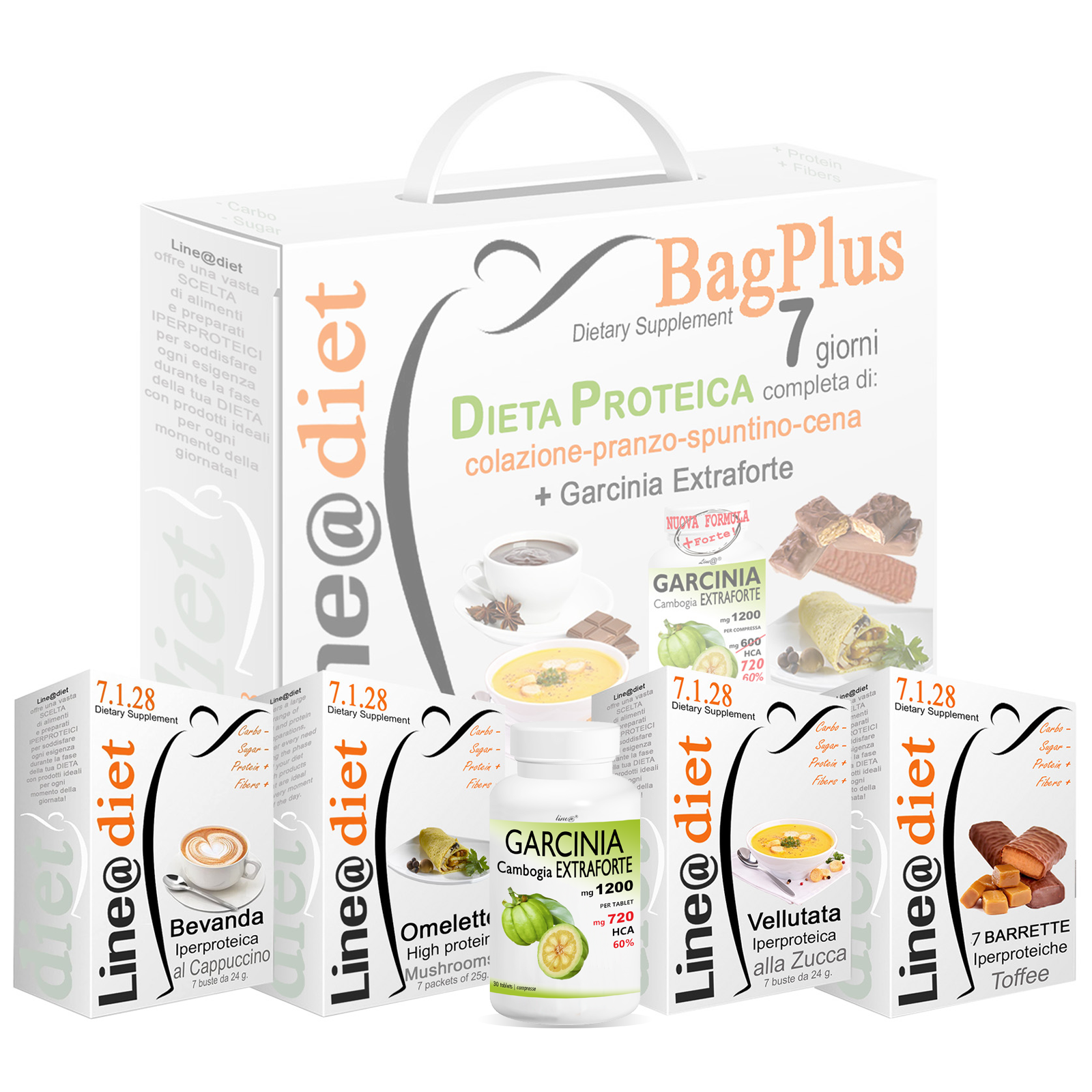 DIETA PROTEICA BAG PLUS 3 Line@+GARCINIA EXTRAFORTE |21buste+7barrette+Garcinia