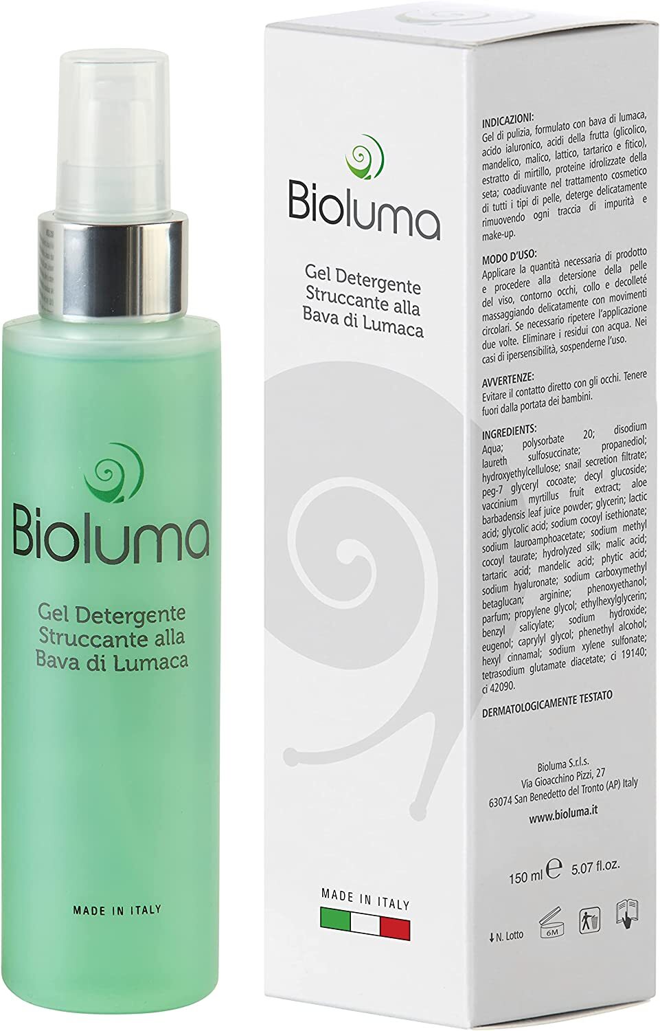 Bioluma Bava di Lumaca Gel Detergente Struccante Viso Occhi Unisex 150ml