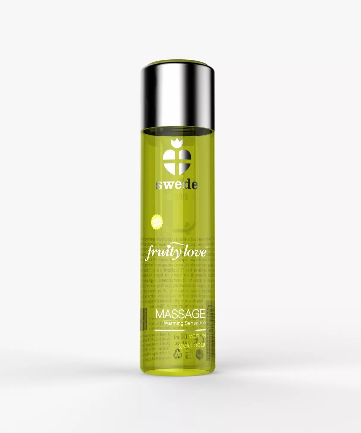 Olio per Massaggi Profumo intenso di vaniglia e pera effetto riscaldante