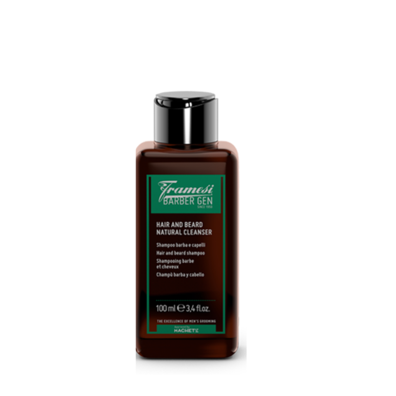 FRAMESI - BARBER GEN - HAIR AND BEARD NATURAL CLEANSER (100ml) Shampoo barba e c