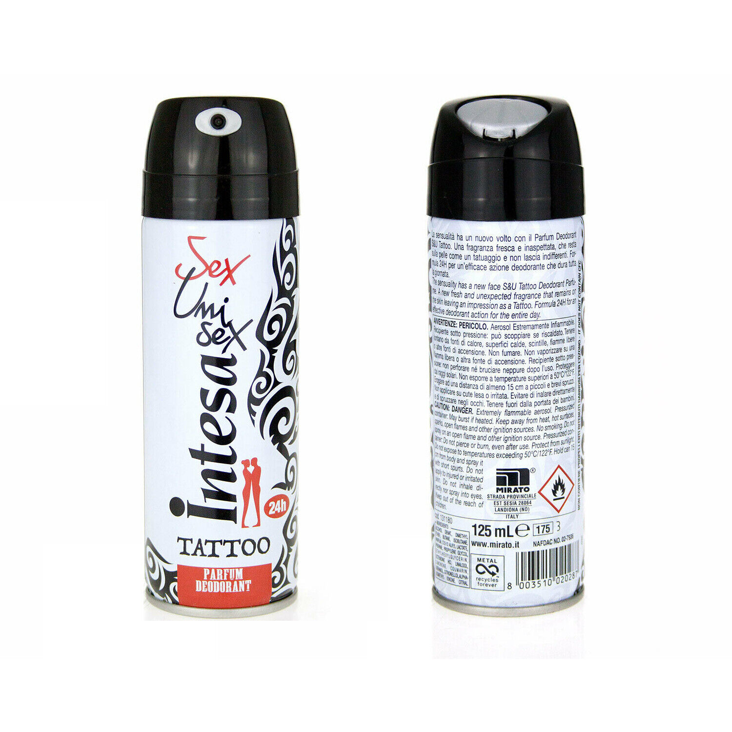 INTESA DEODORANTE SPRAY TATTOO SEX UNISEX 24H 125ML
