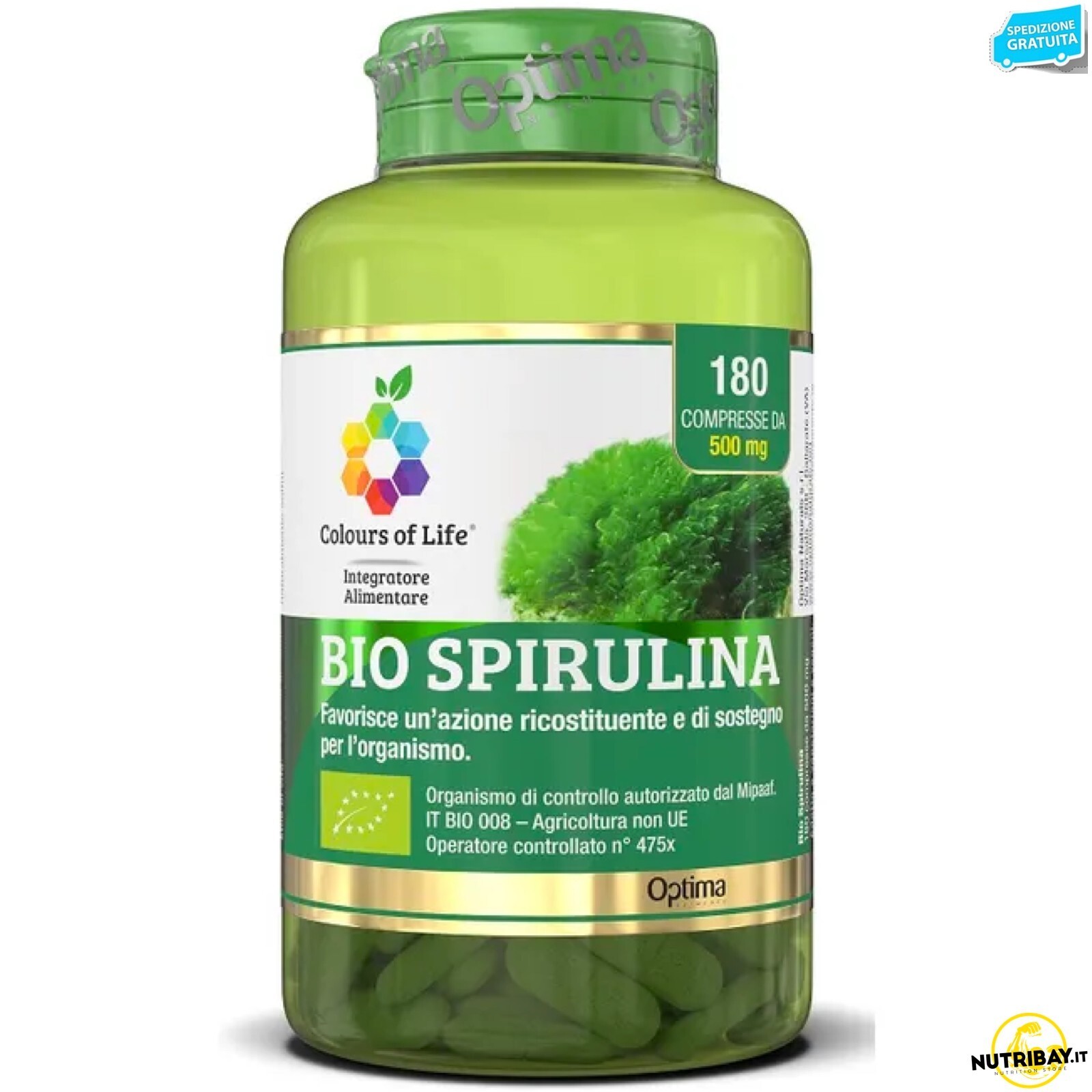 Optima Bio Spirulina - 180 cpr Spirulina biologica