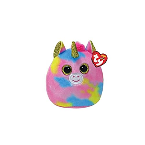 Ty Mini Squishy Beanies - L'Unicorno Fantasia, Mini Cuscino Di Peluche Con Occhioni E Corno Dorati Glitter, Idea Regalo Per Grandi E Piccini, Tutti Da