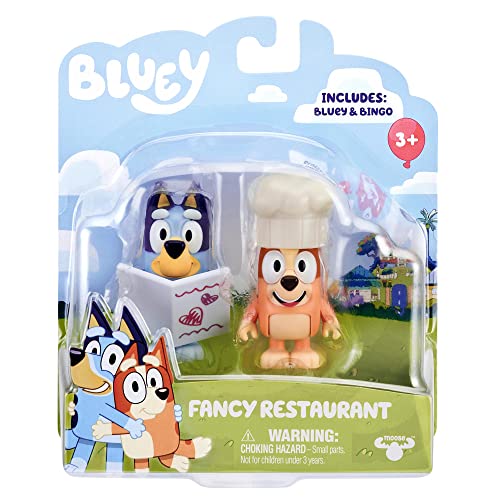 Giochi Preziosi Coppia Personaggi Bingo E Bluey Fancy Restaurant Con Il Cappello E Il Menu Come Accessori Per Bambini A Partire Da 3 Anni, Bly07100