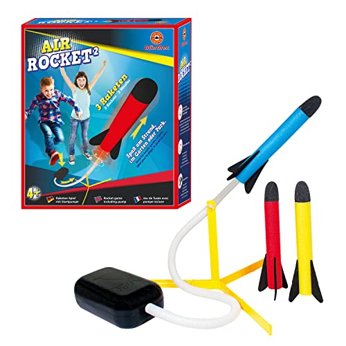 Günther Flugspiele Paul 1556 - Gioco Di Razzi Air Rocket² Con Pompa Lancio E 3 In Schiuma, Per Bambini Dai 4 Anni, Grande Divertimento Spiaggia, Giard