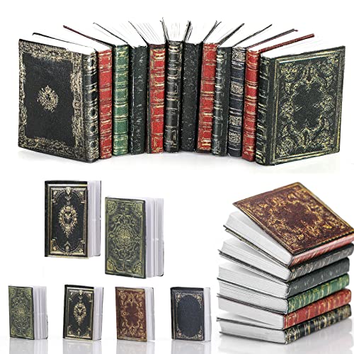 Cobee Miniatures Libri Per Casa Delle Bambole 12 Pezzi Mini Libri Accessori Per Casa Delle Bambole 1:12 Miniature Libri Casa Delle Bambole Decorazione