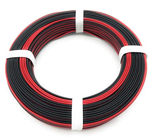 Beli-Beco L2218/25 - Cavo In Rame 2 X 0,14 Mm² (1 X 18 X 0,10 Mm) - Cavo Doppio - 25 M Anello (Rosso-Nero)
