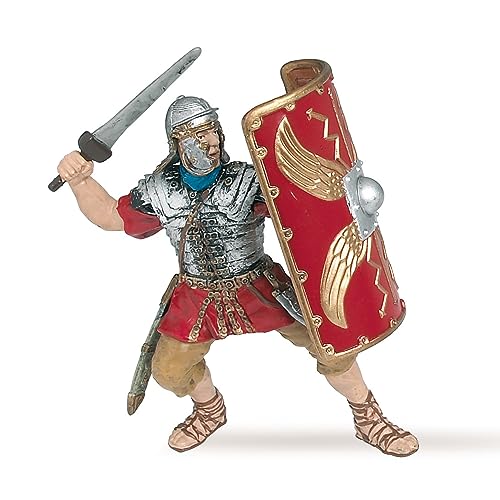 Papo Coraggioso 39802-Legionario Romano, Colore Rosso-Argento, 39802