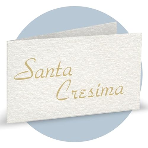 20 Pz Bigliettini Bigliettino Bomboniera Santa Cresima Carta Modigliani