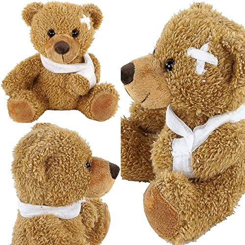 Souvenirs Animali Di Peluche Buon Miglioramento, Circa 21 X 15 X 22 Cm, Orsacchiotto Di Peluche Con Fascia, Orsetto Malato, Orsetto Di Peluche Ferito,