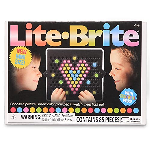 Lite Brite Basic Fun! 02216 Mini, Light Up Drawing Board, Mini Led Drawing Board With Colours, Travel-Sized Toys For Creative Play, Glow Art Neon Effe