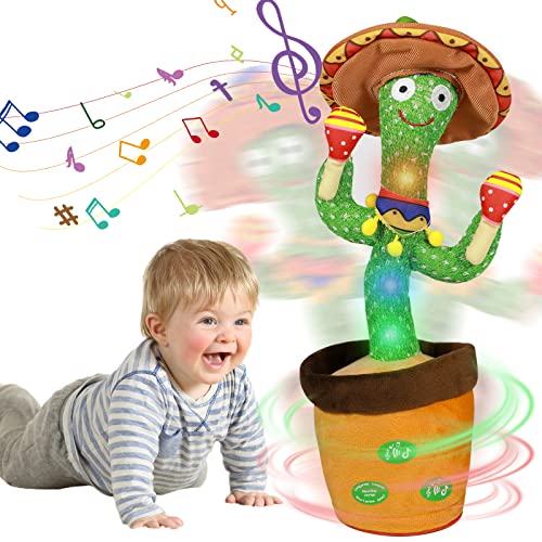 Hicas Cactus Che Balla E Ripete,Ballerino Cactus Parlante Registrazione,Giocattolo Educativo Interattivo Del Cactus,120 Canzoni,Controllo Del Volume,R
