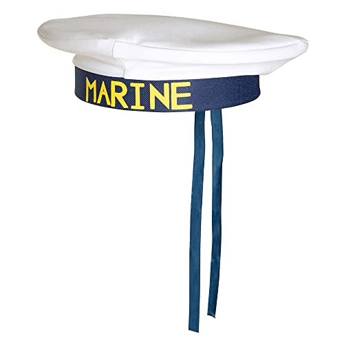 Boland- Cappello Marinaio Navy Marine Per Adulti, Bianco, Taglia Unica, 44368