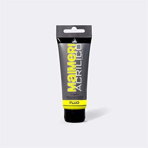 Maimeri- Unidad 200 Ml Acrilico Amarillo Fluorescente Tubo 200Ml, Multicolore, C-M0924095