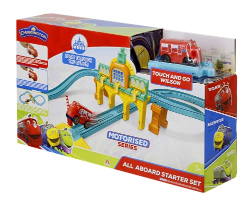 Chuggington All Aboard Starter Set W/Motorised Wilson Figure Of 8 Track Set Train Depot, Toys For 3+ Years Old, Multi Colour