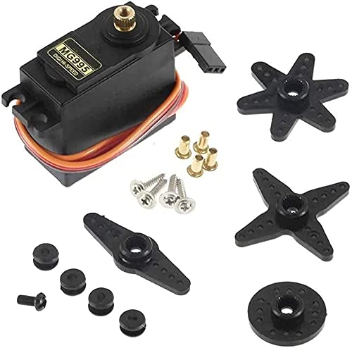 Yunique Green-Clean-Power - Mg995 Torque Servo Motore Con Puleggia Metallo | Compatibile Futaba, Hitec, Sanwa | Coreless, Ingranaggio Metallo | Per Rc